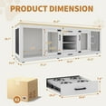 thumbnail image 6 of Extra Large Dog Crate Furniture, 90 Inch Wooden Dog Kennel Furniture for 2 Dogs, Furniture Style Dog Crate with 4 Bowls Heavy Duty Indoor Double Dog Crate with Feeding Drawer & Storage Shelves, 6 of 6