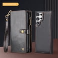 thumbnail image 3 of for Samsung Galaxy S24 Ultra PU Leather Detachable Magnetic Wallet Case, Zipper Pocket Card Slots Multifunctional Rugged Full Body Protection Wrist Strap Magnetic Buckle for Galaxy S24 Ultra - Black, 3 of 7