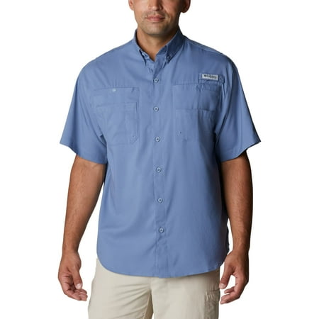 Columbia Men s PFG Tamiami Ii UPF 40 Small Short Sleeve Fishing Shirt Blue Stone