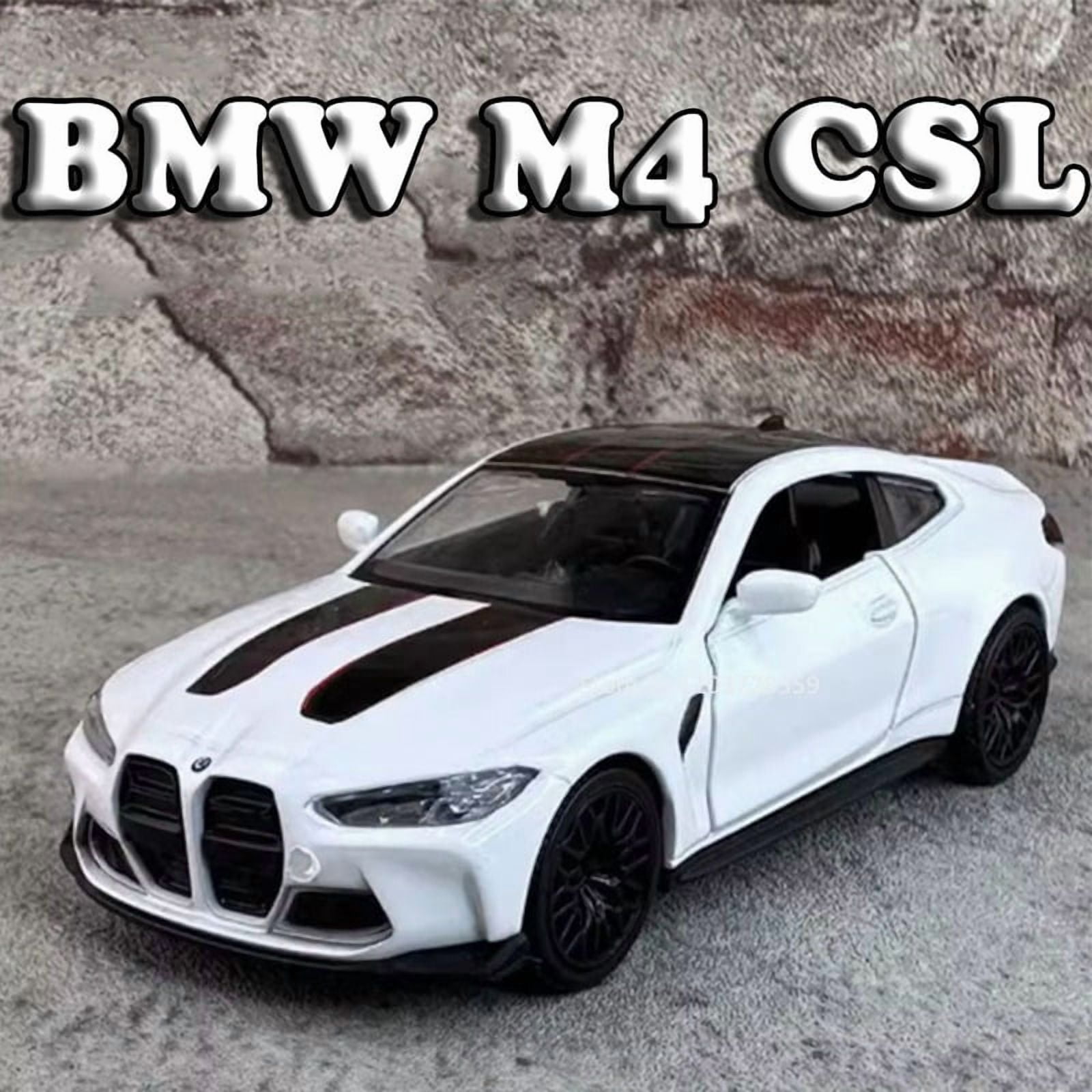 1:36  BMW M4 CSL M3 1987 Miniature Cars Alloy Diecast Doors Opened Pull Back Rubber Tires Ornament Toys for Kids Gifts