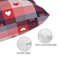 thumbnail image 3 of Pofeuu Heart Plaid Print Polyester Microfiber Plush Pillowcases, Super Soft and Cozy Pillow Case Covers with Envelop Closure（Pillow core not included）-16"x24", 3 of 6
