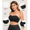 thumbnail image 4 of SMZ Women's Non-Slip Padded Strapless Bandeau Bra - Wireless Tube Top Bra with Clear Straps Included, 4 of 6