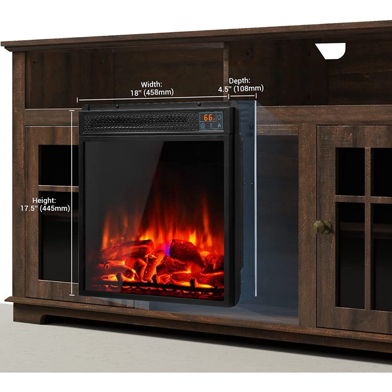 TACKspace 1400W 18'' Electric Fireplace Heater Insert, Fireplace with 3D  Realistic Logs u0026 Flames for TV Stand - Walmart.com
