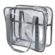 thumbnail image 4 of Bolsa de maquillaje transparente de gran capacidad impermeable con cierre de cremallera bolso cosmético bolsa de aseo de viaje transparente gris, 4 of 5