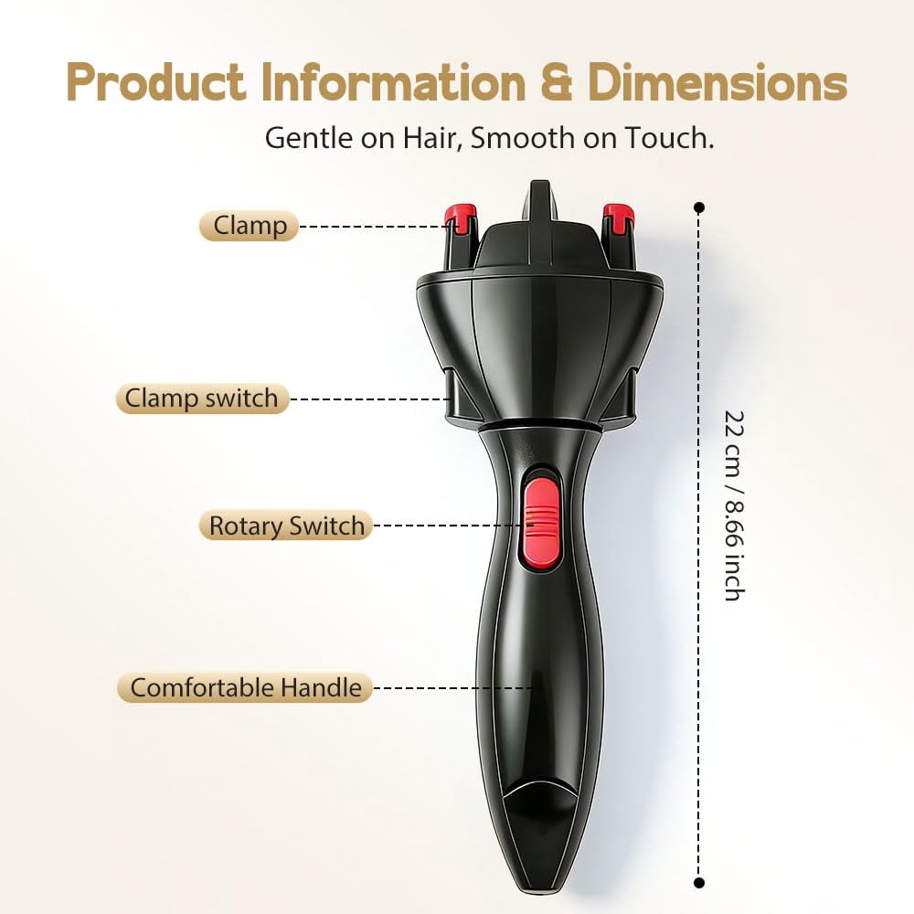 Automatic Hair Braider, Auto Smart DIY Hair Styling Tools, Electric Quick Twister and Braider Machine, Battery Powered for DIY Hair Tangling Styling