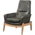 thumbnail image 1 of ACME Dolphin High Back Accent Chair in Black Top Grain Leather, 1 of 7