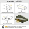 thumbnail image 4 of CARZZI LIFE 60 Inch Oversized Chaise Lounge Chair Indoor, Corduroy Boneless Chaise with Armrests & Backrest /2 Pockets /3 Pillows, Lounge Sofa Bed for Adults Living Room (Green), 4 of 9