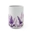thumbnail image 2 of Gulf Coast Online Lavender Wildflower Floral Mug 15oz White Ceramic Tea Cup, 2 of 4