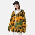 thumbnail image 5 of Goofa Sunflowers 7 Printed Women's UPF 50+ Sun Protection Hoodie Jacket Lightweight Long Sleeve Sun Shirt for Women with Pocket Hiking Outdoor-Small, 5 of 9
