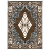 Oriental Weavers Ellington Area Rug - ELL06 - 6'7" x 9'6" - in Gray/ Blue - Vintage Inspired, Stain Resistant, Family and Pet Friendly , Dining, Living Room Rug