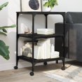thumbnail image 2 of vidaXL Printer Stand 3-Tier Black 50x41x75 cm Engineered Wood, 2 of 5