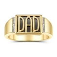 thumbnail image 1 of RYLOS Men's Rings 14K Yellow Gold DAD Ring With Diamonds and Black Onyx; Rings For Men Designer Mens Jewelry Size 9, 1 of 6
