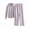 thumbnail image 5 of 2025 Fall Winter Women's Casual Hoodless Sweatshirt Set with Loose Fit Slimming Long Sleeve Top and Pants 2-Piece Outfit for Gym Yoga Running Daily Sports Wear, 5 of 7