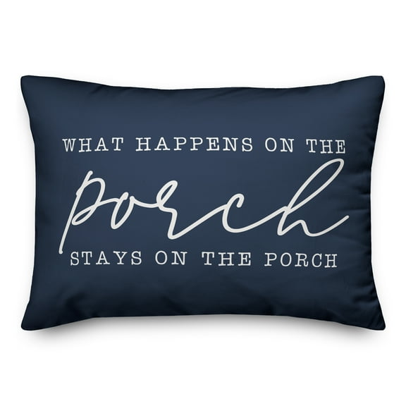 Creative Products What Happens on the Porch Navy 14x20 Indoor / Outdoor Pillow