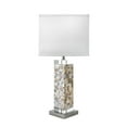thumbnail image 2 of nuLOOM Houston 29" Crystal & Iron Mosaic Table Lamp, 29" H x 13" W x 13" D, Satin Nickel & White, 2 of 3