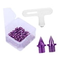 thumbnail image 3 of 50 Uds. Clavos para zapatas de pista, profesionales, convenientes, 5mm, con llave de repuesto para carreras cortas, Sprint, hombres y mujeres Púrpura, 3 of 8
