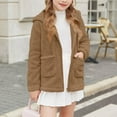 thumbnail image 6 of Miluxas Girls Fleece Jacket Kids Zip Up Fall Winter Fuzzy Sherpa Outwear Coat with Pockets Coffee 8-9Years, 6 of 8