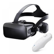 PATIO_PEACE_INC Virtual Reality VR Headset 3D Glasses With White Remote Control for iPhone Android Samsung