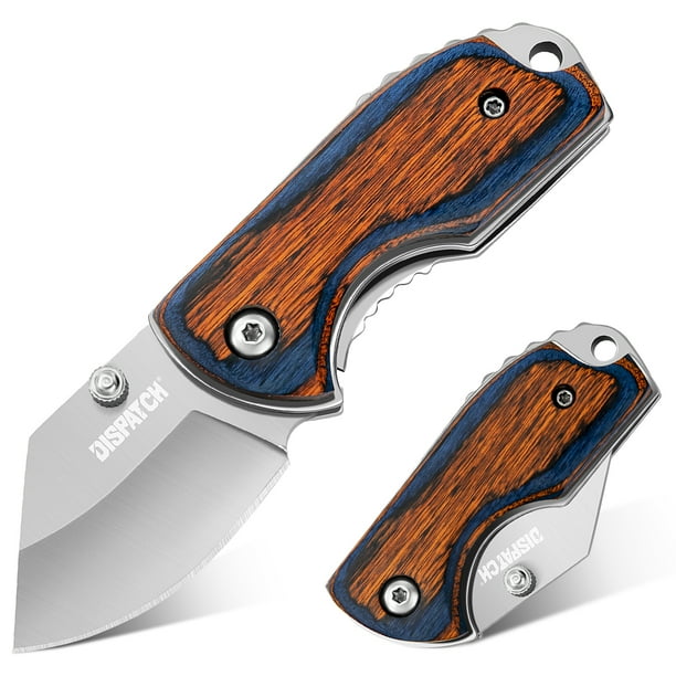 1.8" Folding Mini Pocket Knife DISPATCH Stainless Steel Wooden Handle