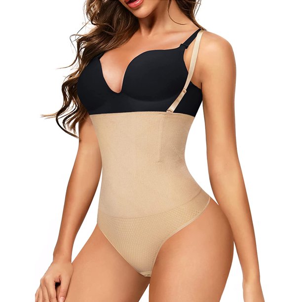 Irisnaya Women's Bodysuit Waist Trainer Thong Slimming Shapewear