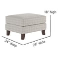 thumbnail image 3 of Southern Home Furnishings Faya Heather Polyester Cocktail Ottoman in Gray, 3 of 5