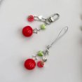 thumbnail image 6 of Multipurpose Charm Tomato with Green Leaves and Girl Figures Keyring Fashion Accessory for Trendy Women Ladies, 6 of 9