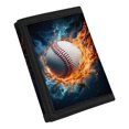 thumbnail image 2 of CHAQLIN Fire Flame Baseball Print Toddler Wallet for Sports, Polyester Kids Clutch Wallet with Slim Velcro Money Bag, 2 of 7