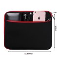 thumbnail image 2 of 12inch Sleeve Bag Carrying Case for Tablets, iPad, Notebooks, Chrombooks 12 inch Laptops, Soft Padded Pouch with Accessories Holder (Black/Red), 2 of 6