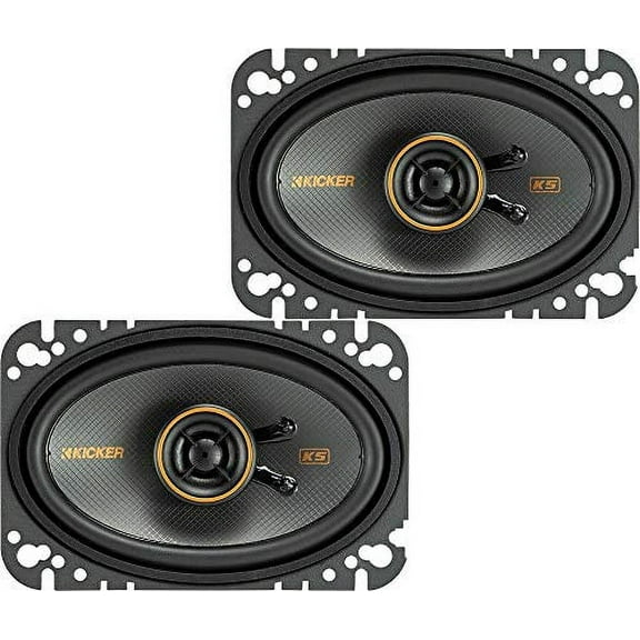 KICKER 47KSC4604 KS Series 4x6 Inch 4 Ohm Coaxial Car Audio Speakers (Pair)