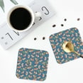 thumbnail image 5 of Pofeuu Corgi with Flowers Print Leather Coasters Set of 6, Round Cups Mugs Mat Pad for Home Kitchen Heat Resistant Drink Coasters,Square, 5 of 7