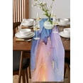 thumbnail image 4 of Purple Blue Table Runner Cotton Linen 36 Inch Holiday Dresser Scarves, Modern Pink Gold Marble Textured Tablerunner for Kitchen Coffee Dining Bedroom Home Living Room Dinner Scarf Décor 13''x36'', 4 of 9