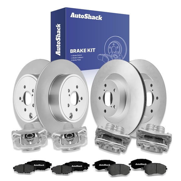 AutoShack Front Vented & Rear Solid Brake Rotors   Premium Ceramic Pads   Calipers 16-PC Brake Kit Replacement for 2013-2014 Subaru Outback 2013-2014 Subaru Legacy