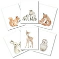 thumbnail image 2 of Lambs & Ivy Watercolor Woodland Animals 6-Piece Unframed Nursery Wall Art Decor, 2 of 5