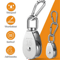 thumbnail image 4 of M15 Stainless Steel Pulley System Kit-Heavy-Duty Pulley Wheel, Pulley Block with Nylon Rope 4MM, Hooks, Plate (2 Pack), 4 of 4