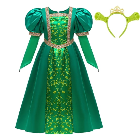 Princess Cosplay Dress Green Outfits Fancy Halloween Costumes
