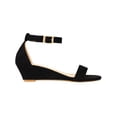 thumbnail image 2 of Women's Adjustable Ankle Strap Open Toe Low Wedge Sandal Comfortable Platform Heeled Sandals, 2 of 5