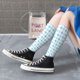 thumbnail image 5 of Balery Blue and White Squares Calcetines novedosos Calcetines deportivos Calcetines hasta la rodilla Calcetines de algodón Calcetines originales y geniales, 5 of 6