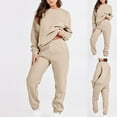 thumbnail image 2 of Autumn Plus Size 2 Piece Sets for Women Casual Color Oversized Sleeve Sets Casual Tops And Pants 2 Piece Outfits Sweatsuit, 2 of 8