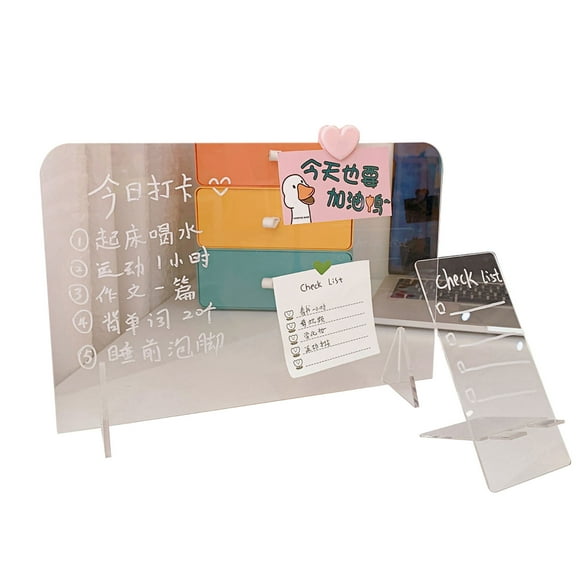 Tableau Effaçable à Sec en Acrylique Créatif Transparent Effaçable Portable Tablette Mémo de Bureau pour Horaires de Bureau20x14cm/7.9x5.5in Tablette Mémo