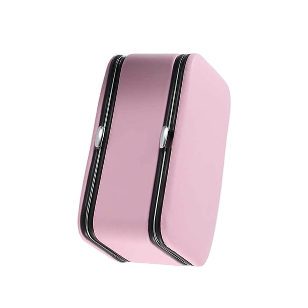 Sonducket Exhibidor de joyería de cuero PU, caja de doble capa, anillo, collar, brazalete, caja de maquillaje, organizador cosmético, mujeres, Ropa, zapatos y accesorios Miscelánea Rosa