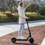 HOVERMAX Electric Scooter for Adults, Dual Suspension, 350W Motor, 18.6 MPH & 19 Miles Range, 8.5'' Solid Tires, Foldable Design, APP Control