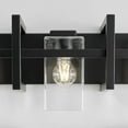 thumbnail image 7 of Generation Lighting Mitte 24 in. 3-Light Matte Black Industrial Transitional Bathroom Vanity Light with Clear Glass Shade Panels, 7 of 7