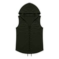 thumbnail image 6 of Miluxas Mens Lace Up Sleeveless Shirt Tunic Top Sport Vest for Men Army Green XL(XL), 6 of 6