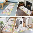 thumbnail image 5 of Grey Easter Bunny 2'x6' Runner Rugs for Hallway Kitchen Bedside Non Slip Washable, Spring Colorful Egg Flower Wood Grain Entryway Rug Runners with Rubber Backing, Long Carpet Runner for Laundry Room, 5 of 8