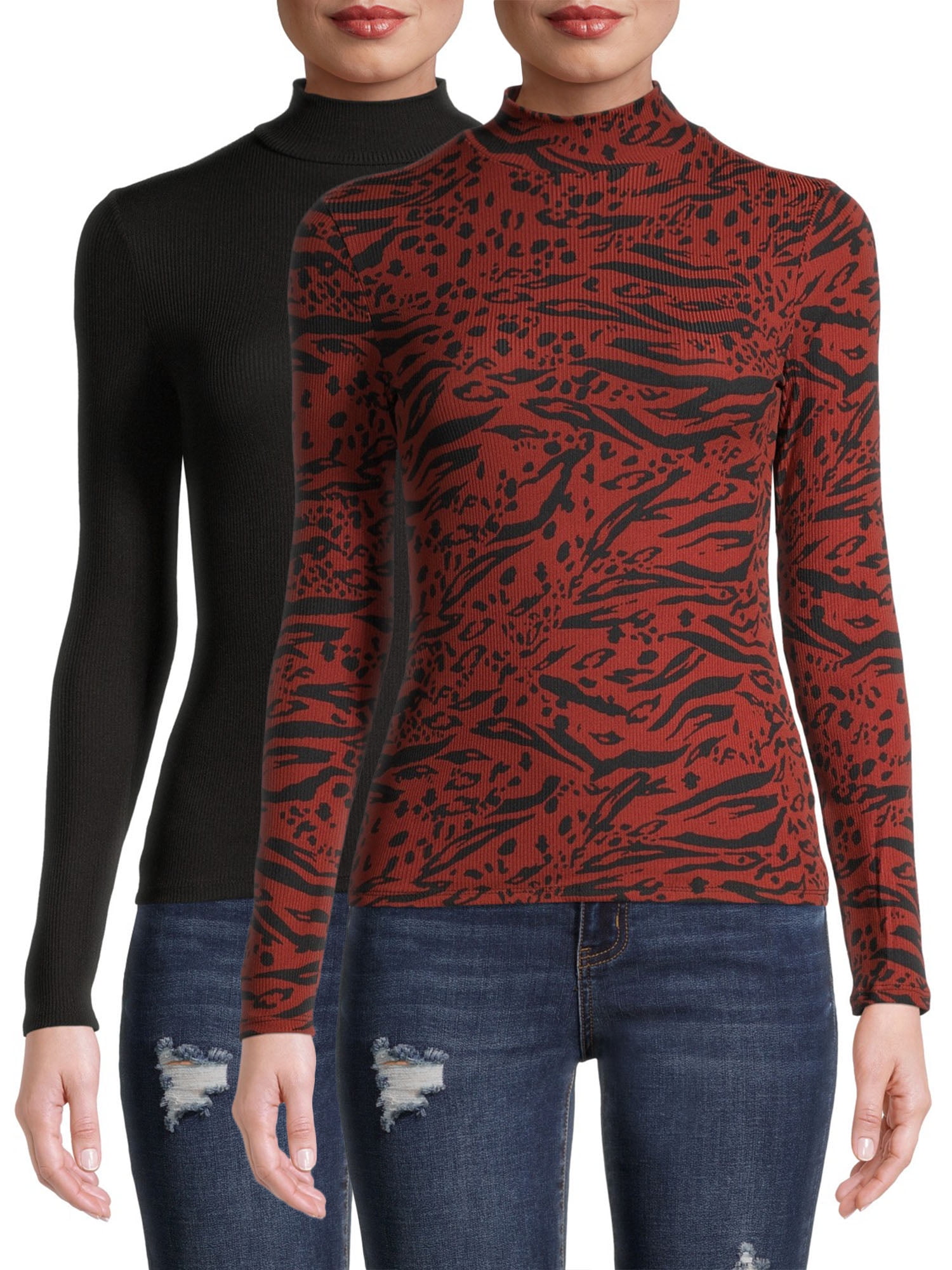 No Boundaries Juniors' Mock Neck Top 