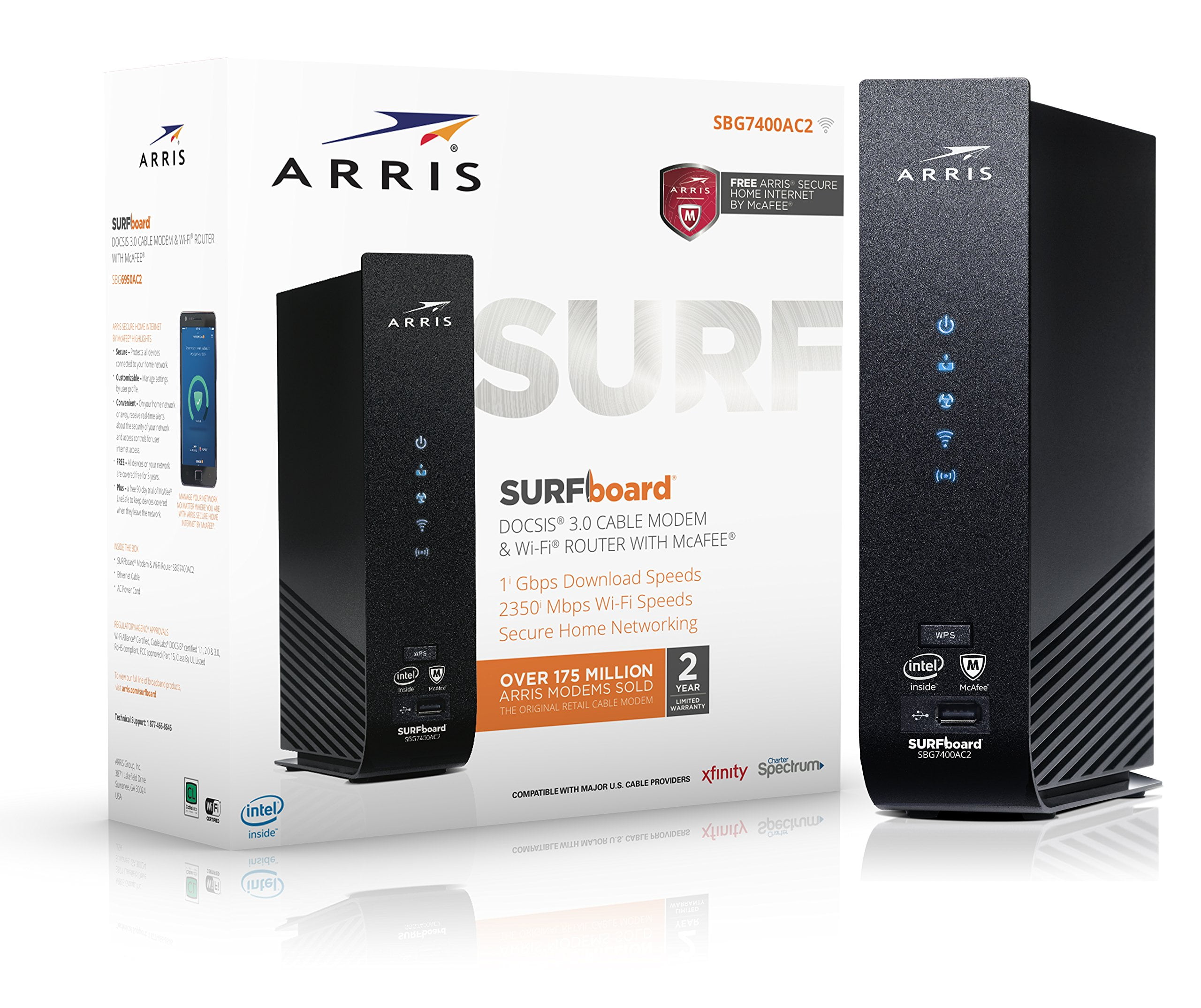 Mcafee Router Módem por cable/router Wi-Fi ARRIS Surfboard SBG7400AC2 con McAfee ...