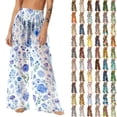 thumbnail image 1 of Pincandy Women See Through Sheer Mesh Pants Beach Swimsuit Bikini Bottom Cover up Party Club Elastic High Waist Wide Leg Pants, 1 of 7
