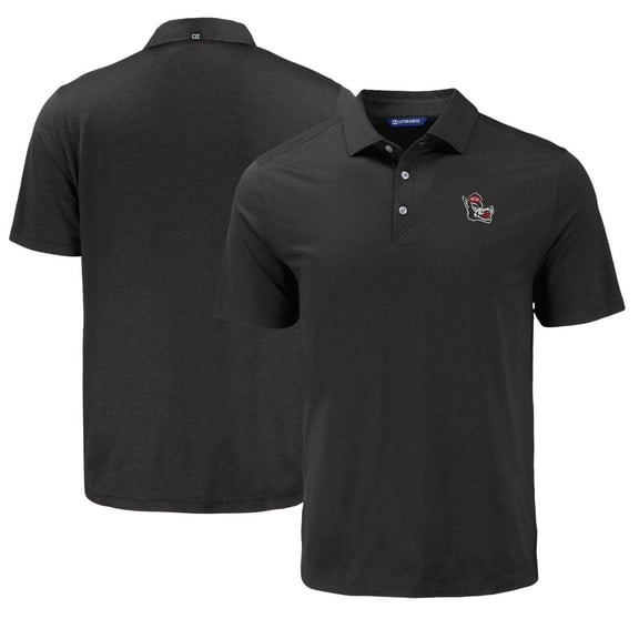Men's Cutter & Buck Black NC State Wolfpack Coastline Epic Comfort Eco Recycled Polo