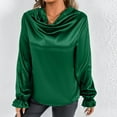 thumbnail image 6 of YABCSAZ Women's Long Sleeve Silk Shirts Plus Size Loose Casual Shirts Tops Oversized Solid Color Blouse Tops, 6 of 8
