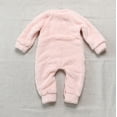 thumbnail image 6 of Lovebay Newborn Baby Cartoon Bear One-piece Snowsuit Warm Fleece Hooded Romper Jumpsuit Pink 0-6 Months, 6 of 7